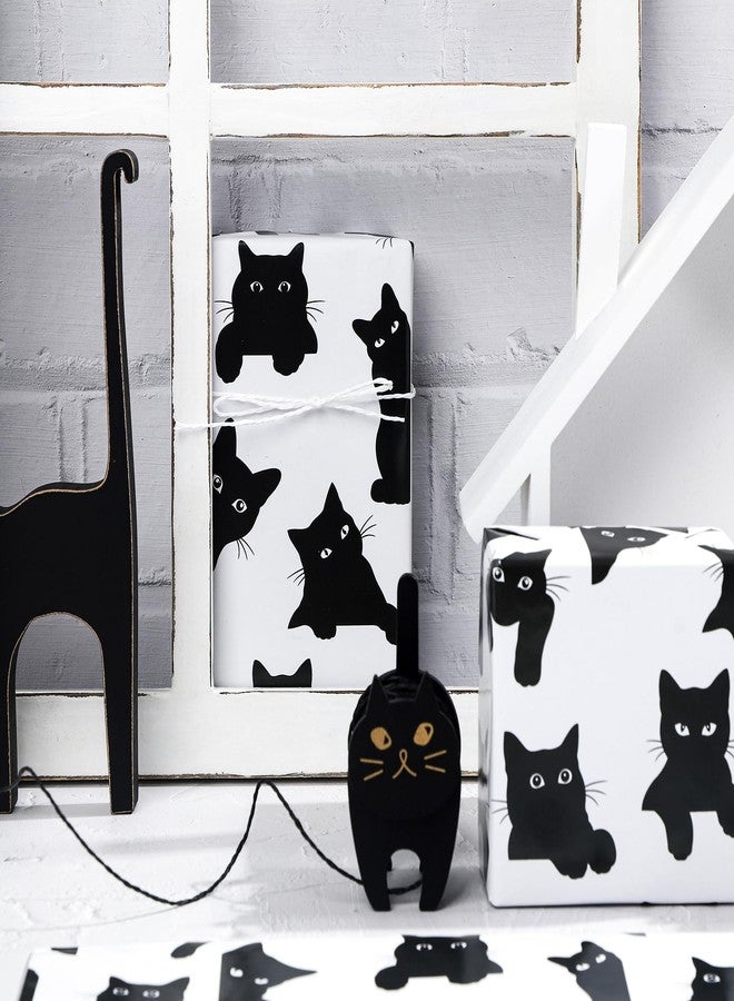 WRAPAHOLIC Cat Wrapping Paper Sheet - 6 Sheets Black Cat Design Folded Flat for Birthday, Baby Shower, Party, Holiday - 19.7 Inch X 27.5 Inch Per Sheet - Image 5